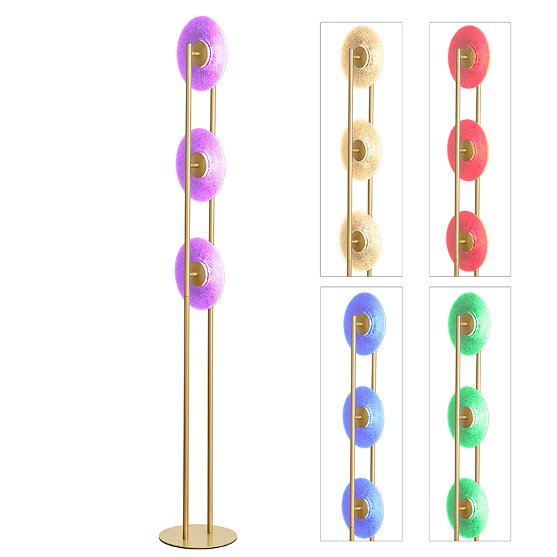 LED RGB Подова лампа с 3 диска