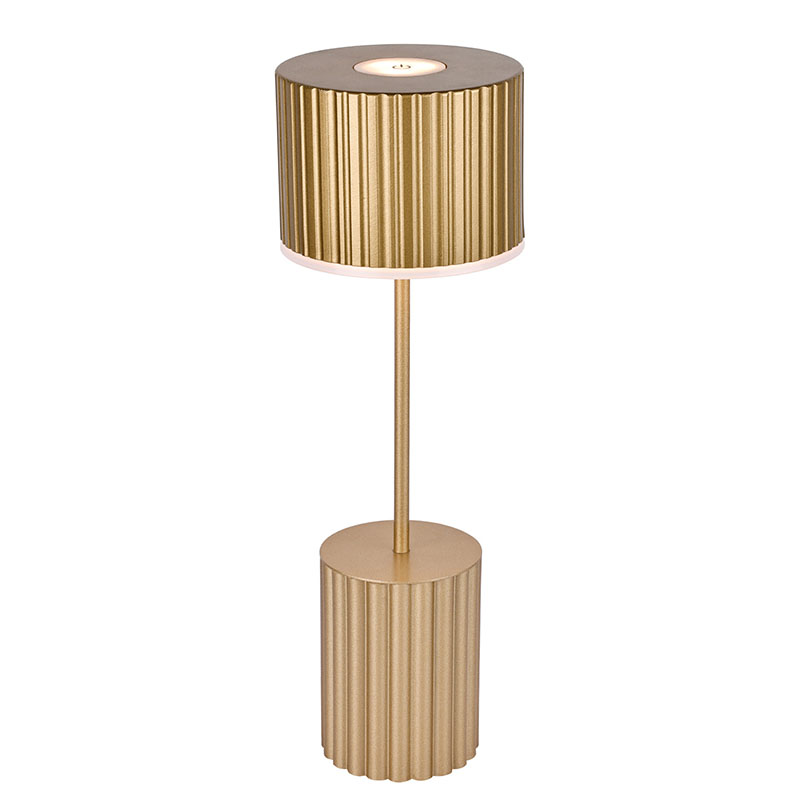 Метален абажур малка настолна лампа с батерия